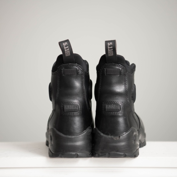 511 Steel Toe Tactical Black Leather Boots Oil/Slip Resistant M7 / W8.5 Pull On - Picture 5 of 8